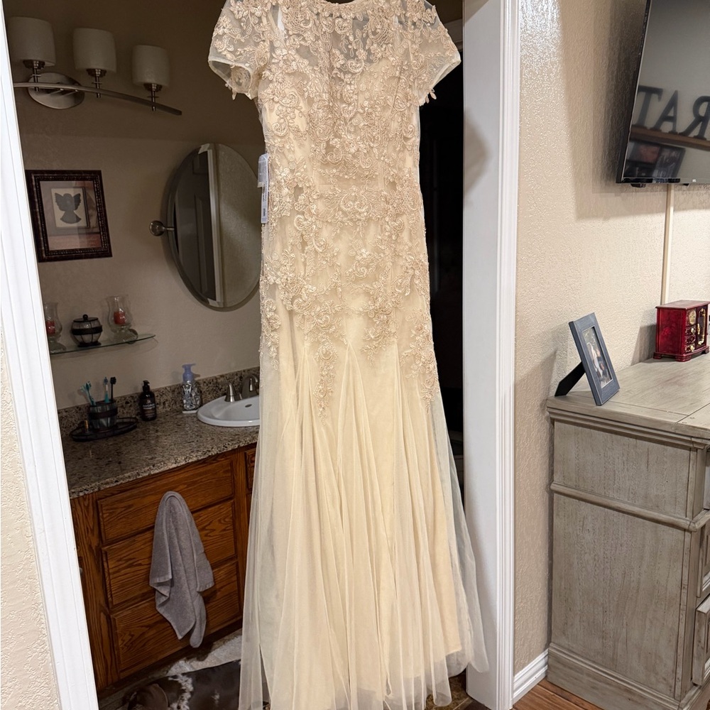 Azazie Laurie Champagne Dress
